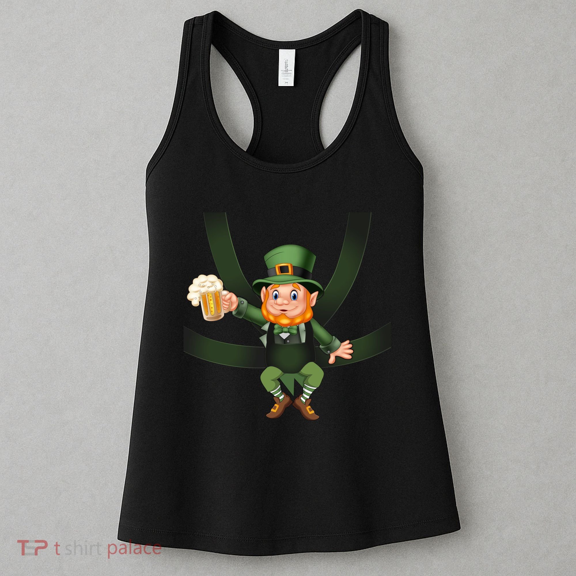 Funny St Patricks Day Leprechaun Beer In Baby Chest Carrier Women's Tank Top