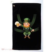 Funny St Patricks Day Leprechaun Beer In Baby Chest Carrier Golf Towel thumb 0