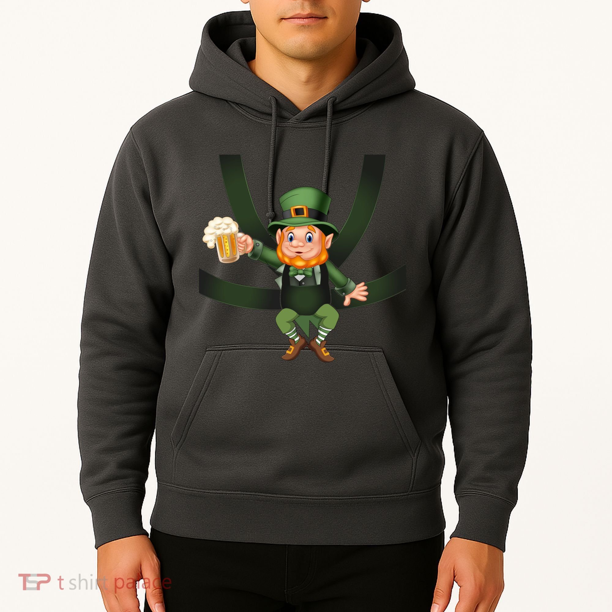 Funny St Patricks Day Leprechaun Beer In Baby Chest Carrier Hoodie