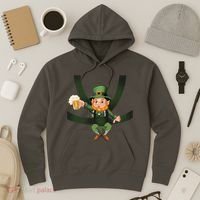 Funny St Patricks Day Leprechaun Beer In Baby Chest Carrier Hoodie thumb 3