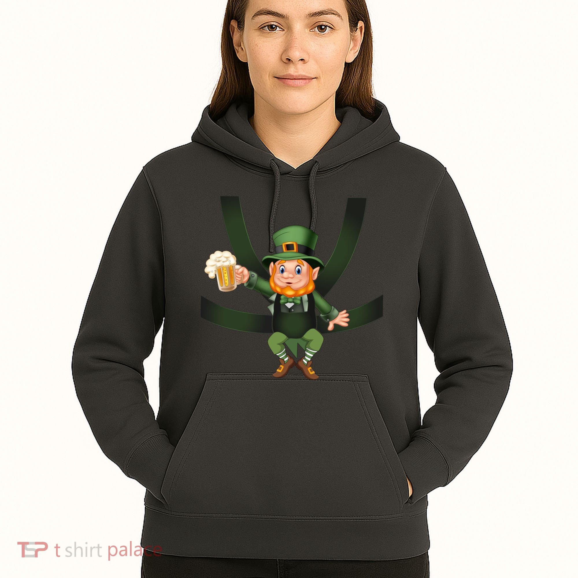 Funny St Patricks Day Leprechaun Beer In Baby Chest Carrier Hoodie