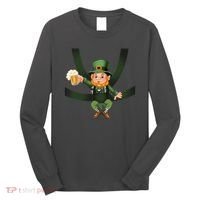 Funny St Patricks Day Leprechaun Beer In Baby Chest Carrier Long Sleeve Shirt thumb 0
