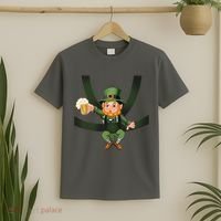 Funny St Patricks Day Leprechaun Beer In Baby Chest Carrier T-Shirt thumb 2