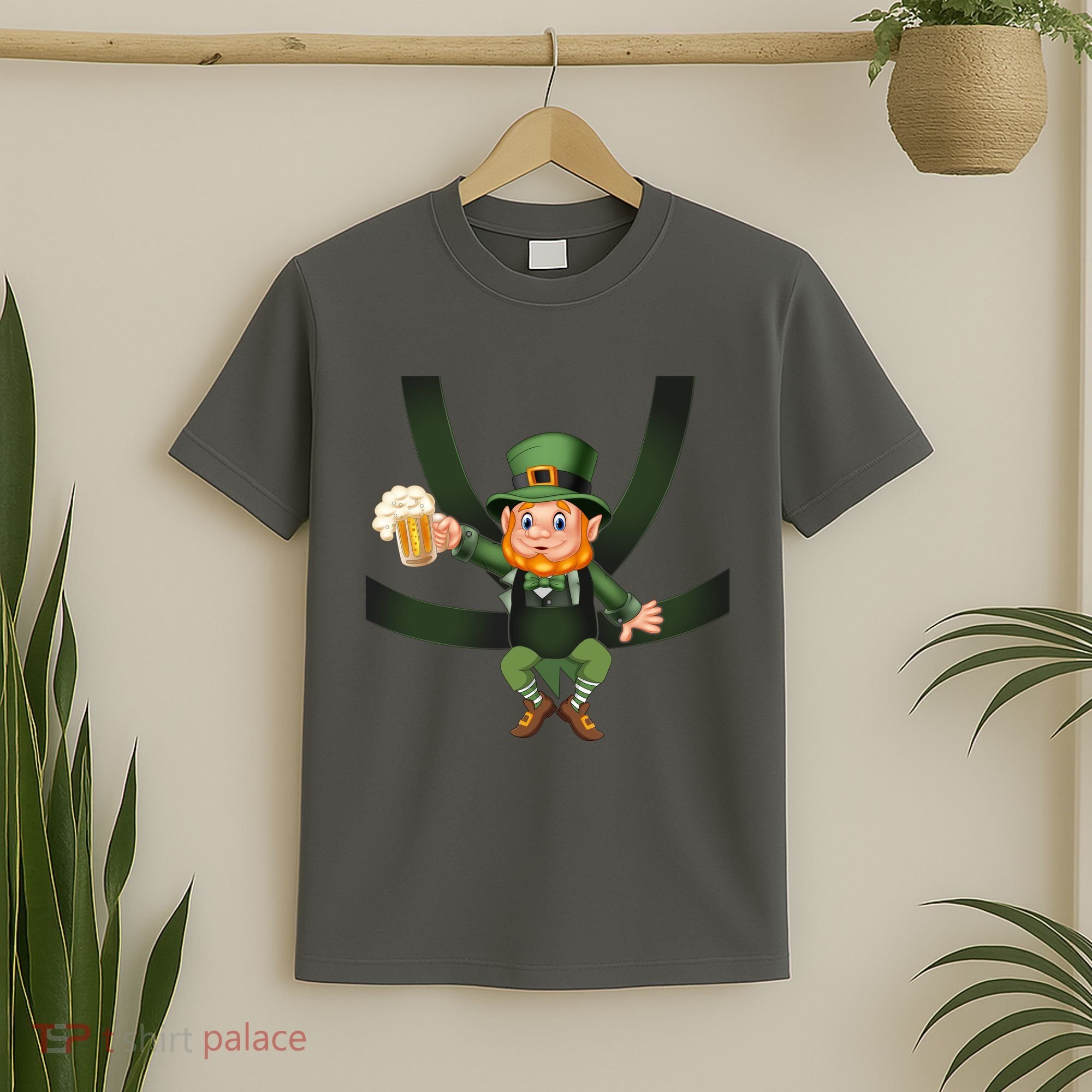 Funny St Patricks Day Leprechaun Beer In Baby Chest Carrier T-Shirt
