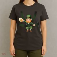 Funny St Patricks Day Leprechaun Beer In Baby Chest Carrier T-Shirt thumb 4