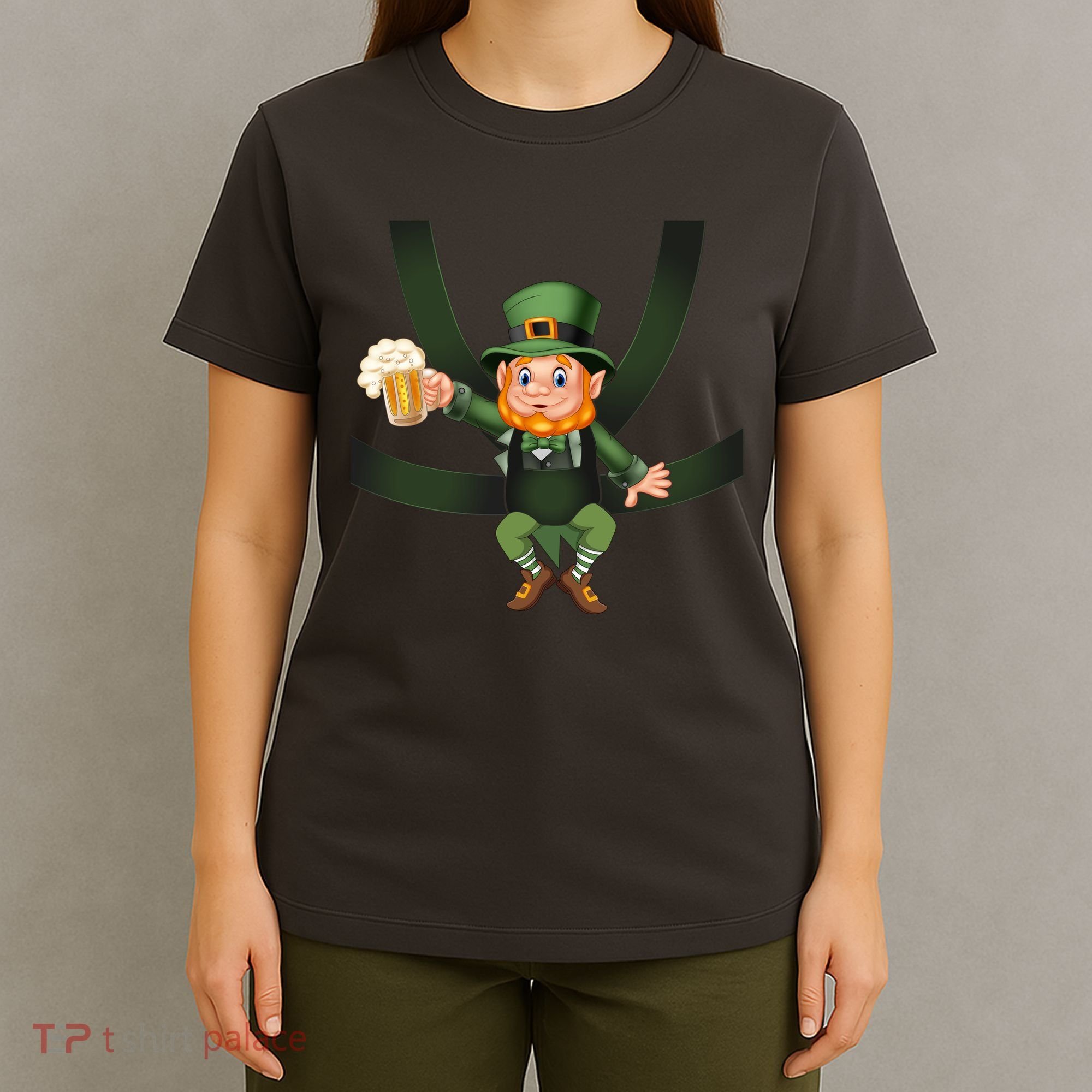 Funny St Patricks Day Leprechaun Beer In Baby Chest Carrier T-Shirt