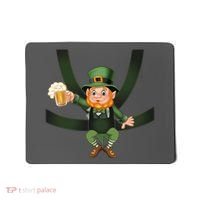 Funny St Patricks Day Leprechaun Beer In Baby Chest Carrier Mousepad thumb 0