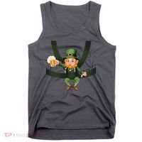 Funny St Patricks Day Leprechaun Beer In Baby Chest Carrier Tank Top thumb 0