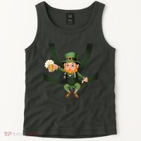 Funny St Patricks Day Leprechaun Beer In Baby Chest Carrier Tank Top thumb 2