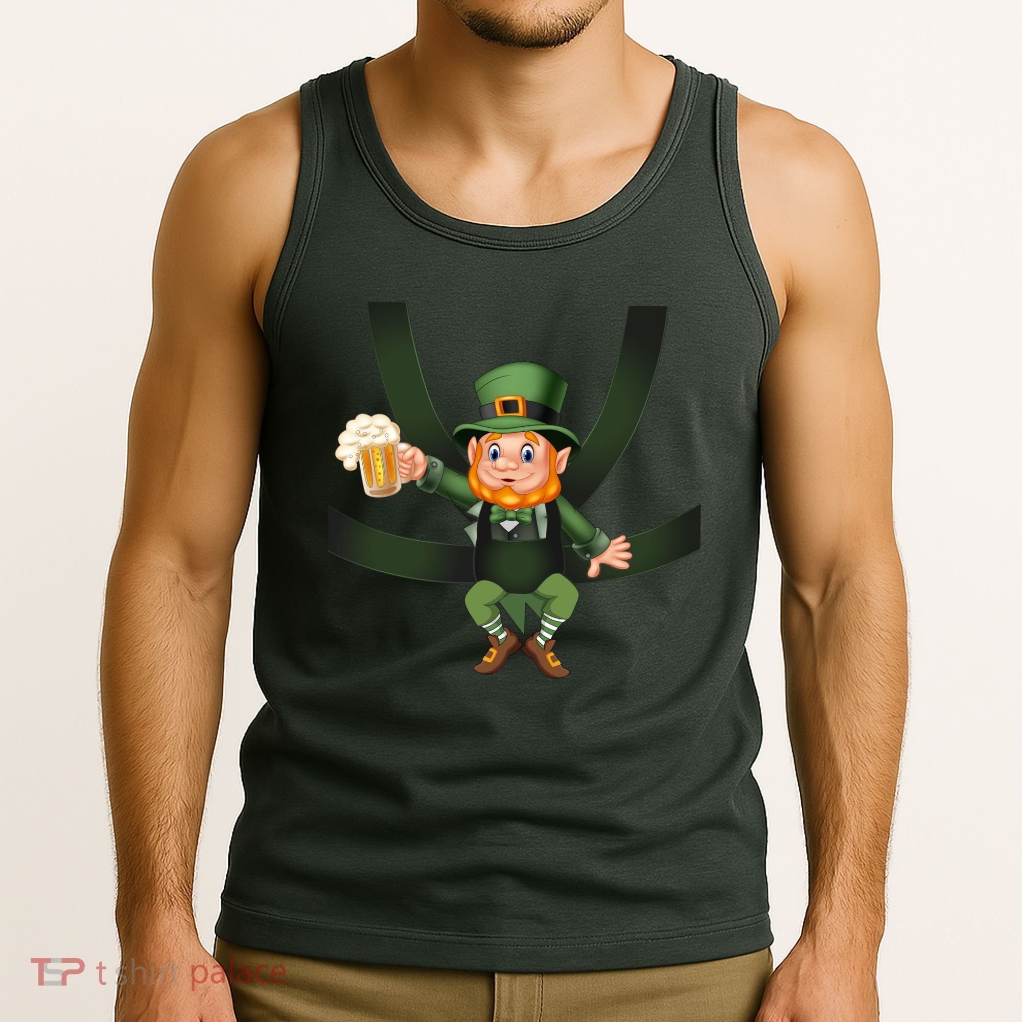 Funny St Patricks Day Leprechaun Beer In Baby Chest Carrier Tank Top