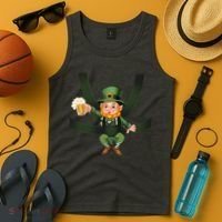 Funny St Patricks Day Leprechaun Beer In Baby Chest Carrier Tank Top thumb 4
