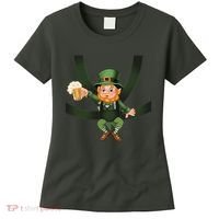 Funny St Patricks Day Leprechaun Beer In Baby Chest Carrier Women's T-Shirt thumb 0