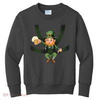 Funny St Patricks Day Leprechaun Beer In Baby Chest Carrier Kids Sweatshirt thumb 0