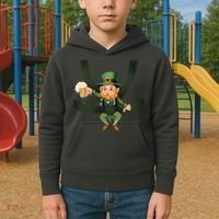 Funny St Patricks Day Leprechaun Beer In Baby Chest Carrier Kids Hoodie thumb 2