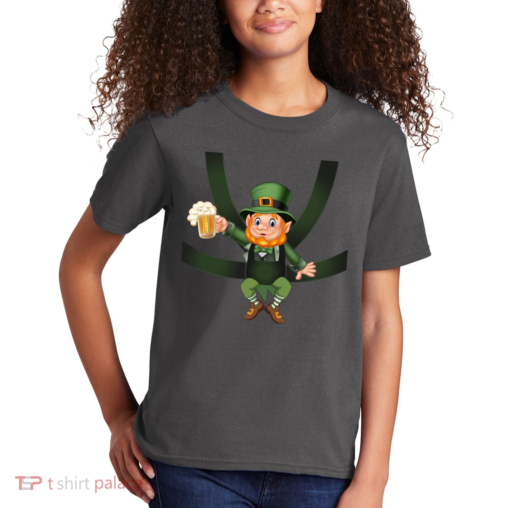 Funny St Patricks Day Leprechaun Beer In Baby Chest Carrier Kids T-Shirt