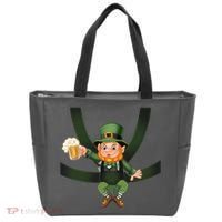 Funny St Patricks Day Leprechaun Beer In Baby Chest Carrier Tote Bag thumb 0