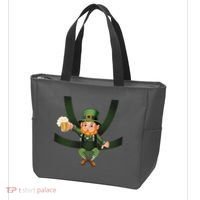 Funny St Patricks Day Leprechaun Beer In Baby Chest Carrier Tote Bag thumb 3
