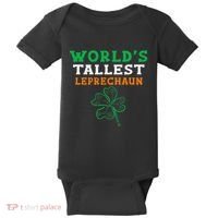 Funny Saint Patrick's Day Worlds Tallest Leprechaun Funny Baby Bodysuit thumb 0
