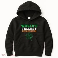 Funny Saint Patrick's Day Worlds Tallest Leprechaun Funny Kids Hoodie thumb 0