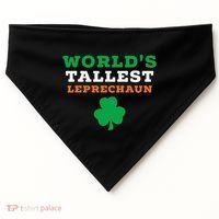 Funny Saint Patrick's Day Worlds Tallest Leprechaun USA-Made Doggie Bandana thumb 0