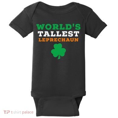 Funny Saint Patrick's Day Worlds Tallest Leprechaun Baby Bodysuit
