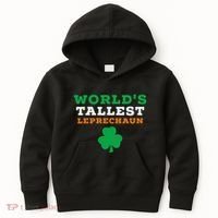 Funny Saint Patrick's Day Worlds Tallest Leprechaun Kids Hoodie thumb 0