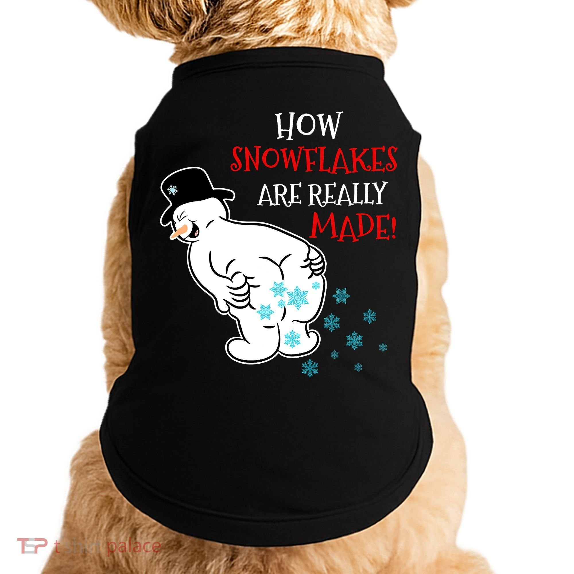 Funny Snowman Poop How Snowflake Are Really Made Christmas Doggie Tank