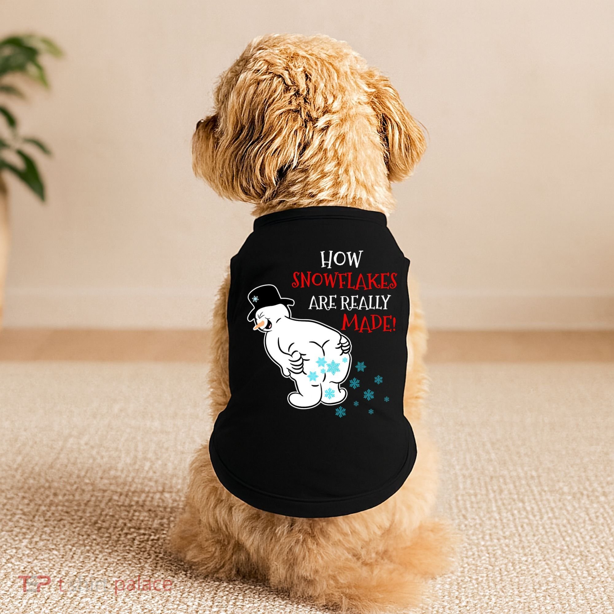 Funny Snowman Poop How Snowflake Are Really Made Christmas Doggie Tank