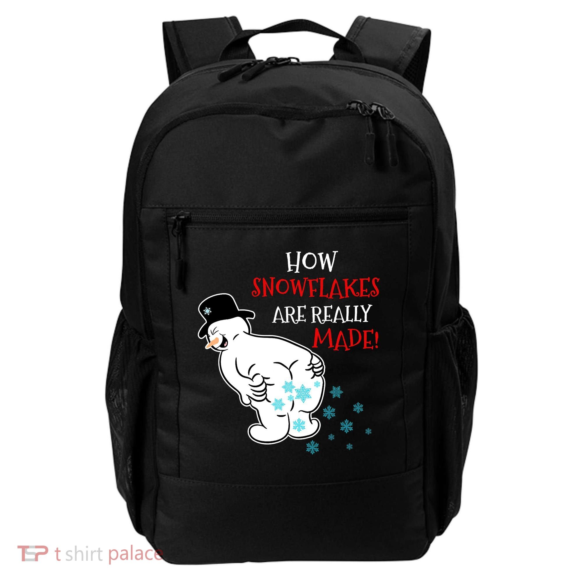 Funny Snowman Poop How Snowflake Are Really Made Christmas Backpack