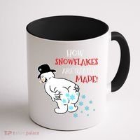 Funny Snowman Poop How Snowflake Are Really Made Christmas Coffee Mug thumb 1