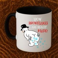 Funny Snowman Poop How Snowflake Are Really Made Christmas Coffee Mug thumb 2