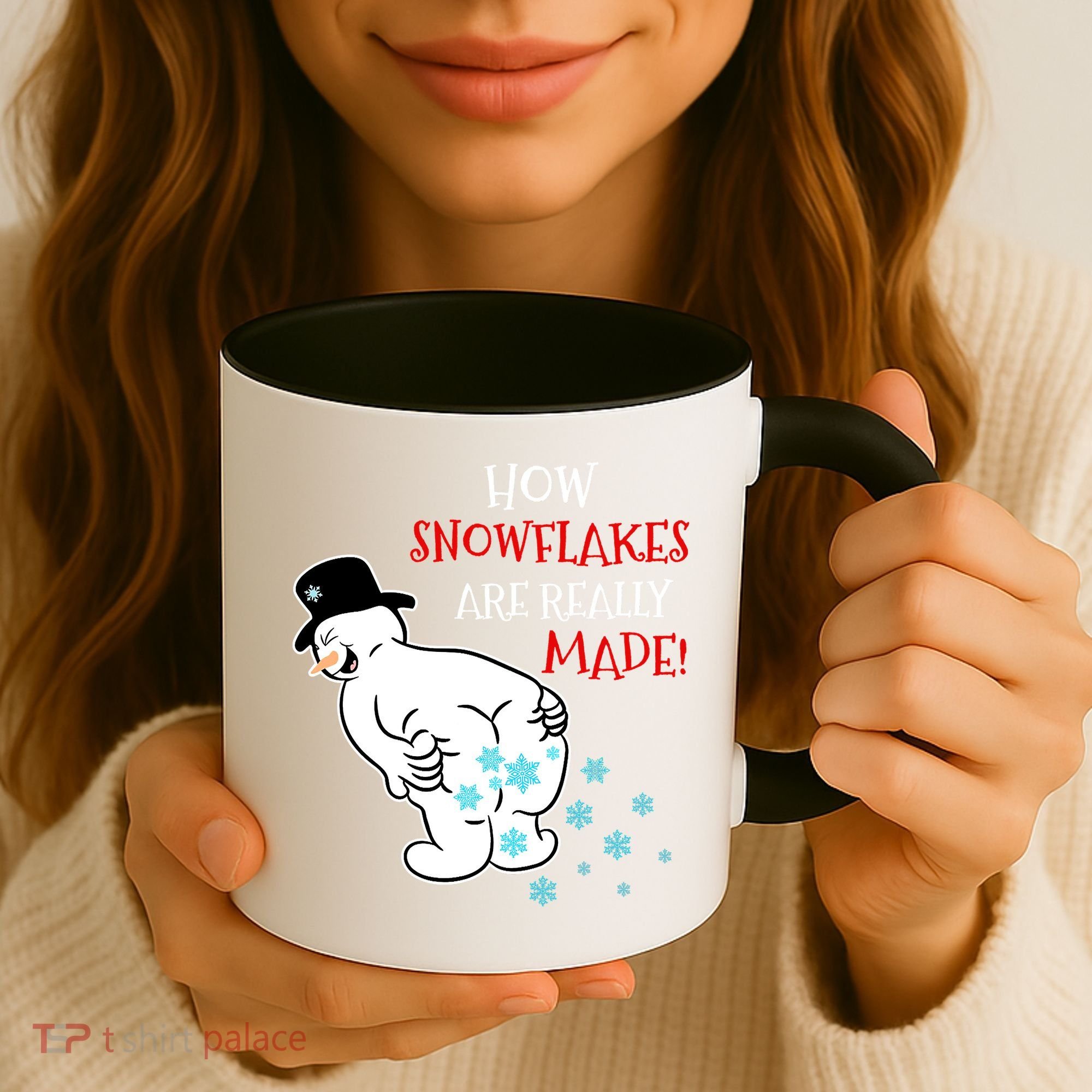 Funny Snowman Poop How Snowflake Are Really Made Christmas Coffee Mug