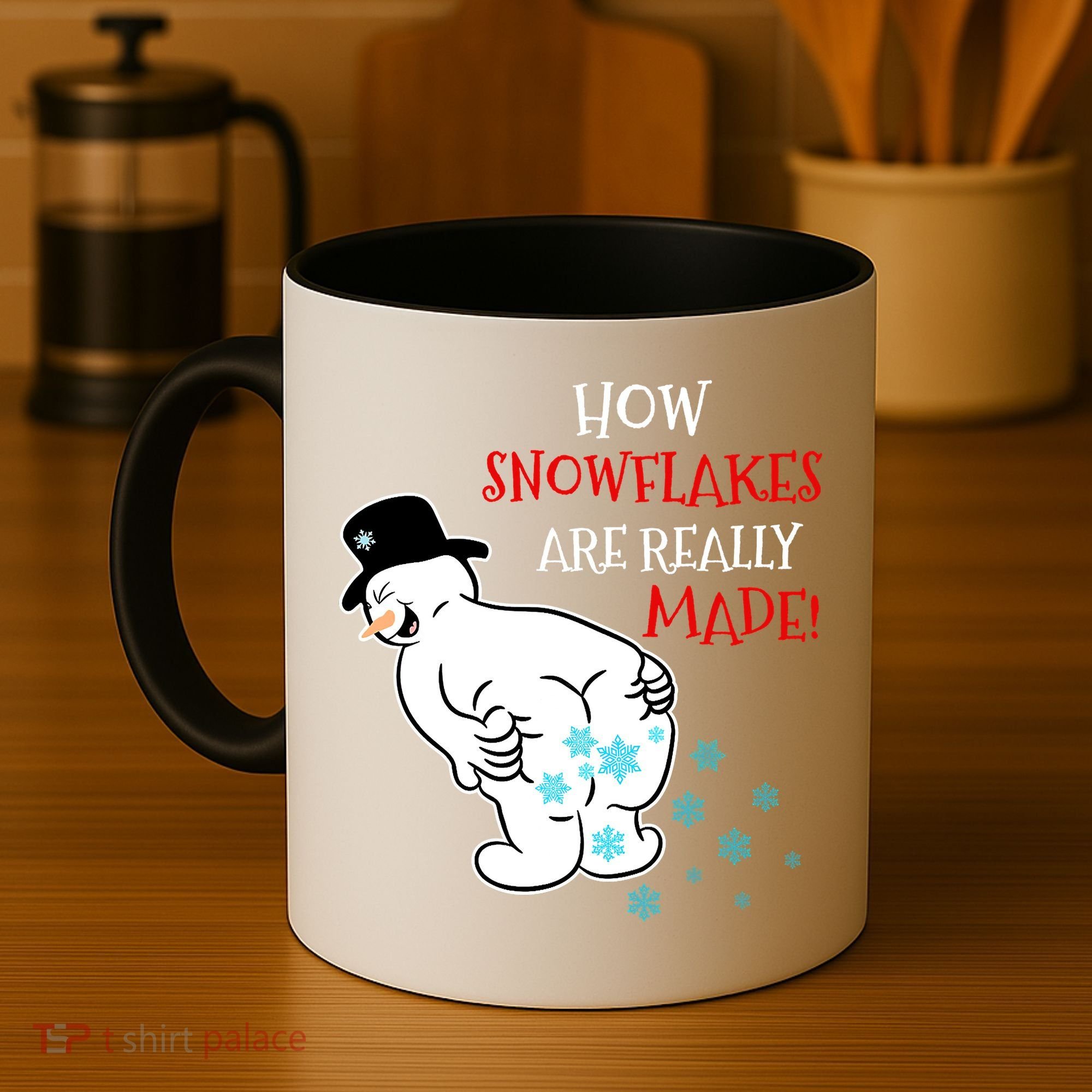 Funny Snowman Poop How Snowflake Are Really Made Christmas Coffee Mug