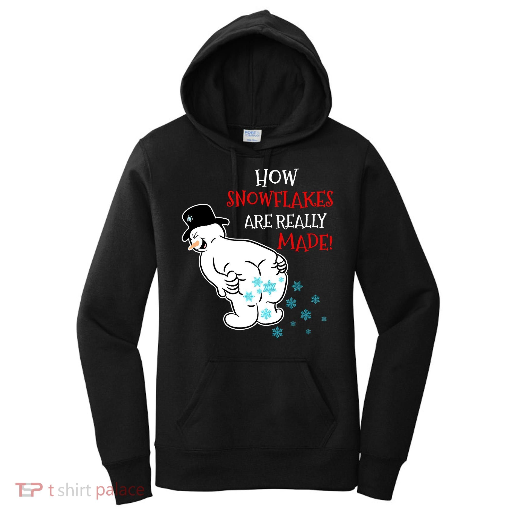 Funny Snowman Poop How Snowflake Are Really Made Christmas Women's Hoodie