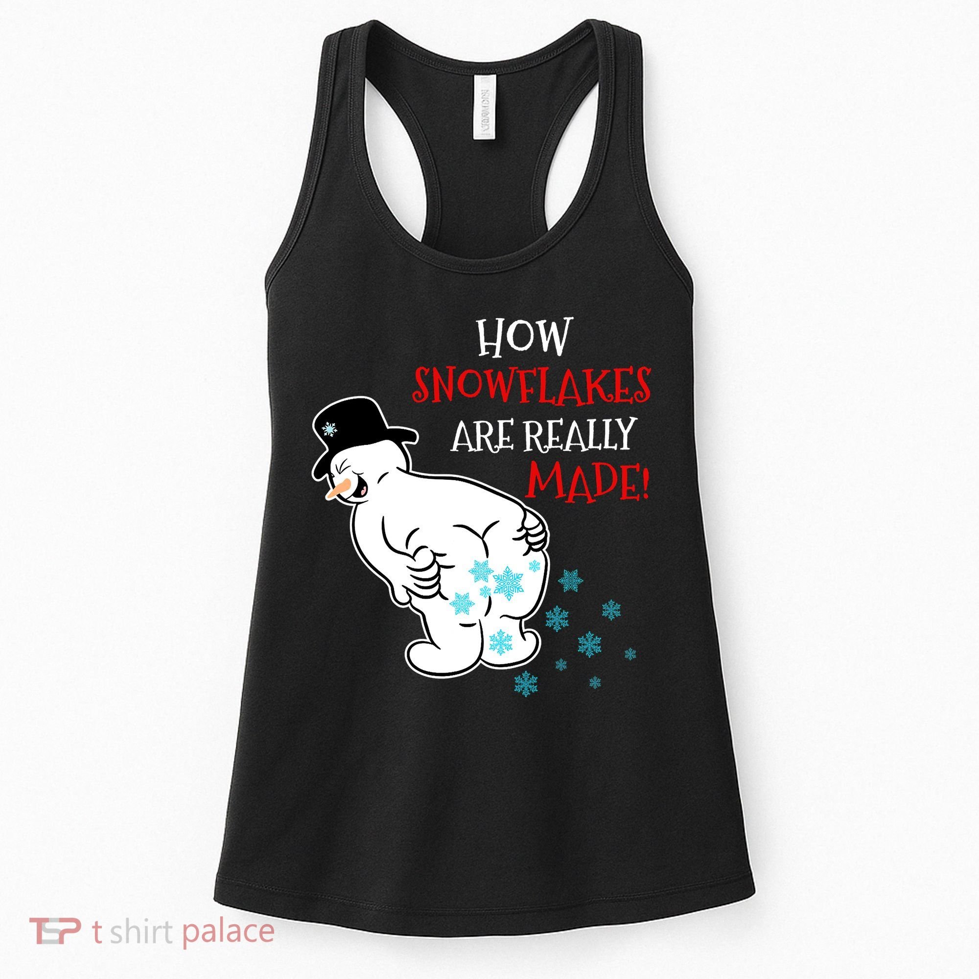 Funny Snowman Poop How Snowflake Are Really Made Christmas Women's Tank Top