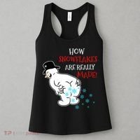 Funny Snowman Poop How Snowflake Are Really Made Christmas Women's Tank Top thumb 3