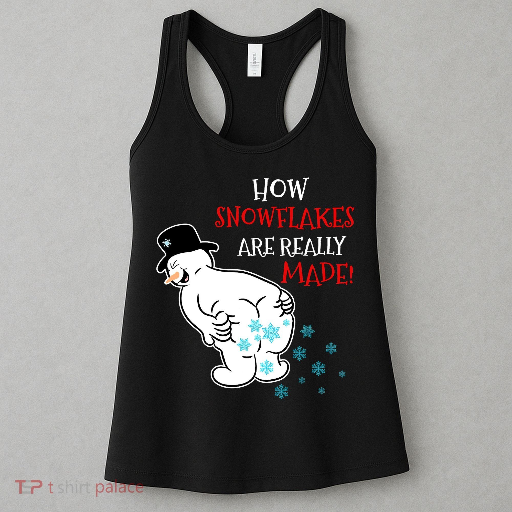 Funny Snowman Poop How Snowflake Are Really Made Christmas Women's Tank Top