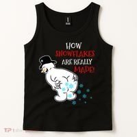 Funny Snowman Poop How Snowflake Are Really Made Christmas Tank Top thumb 2
