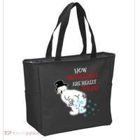 Funny Snowman Poop How Snowflake Are Really Made Christmas Tote Bag thumb 2