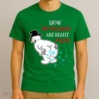 Funny Snowman Poop How Snowflake Are Really Made Christmas T-Shirt thumb 3