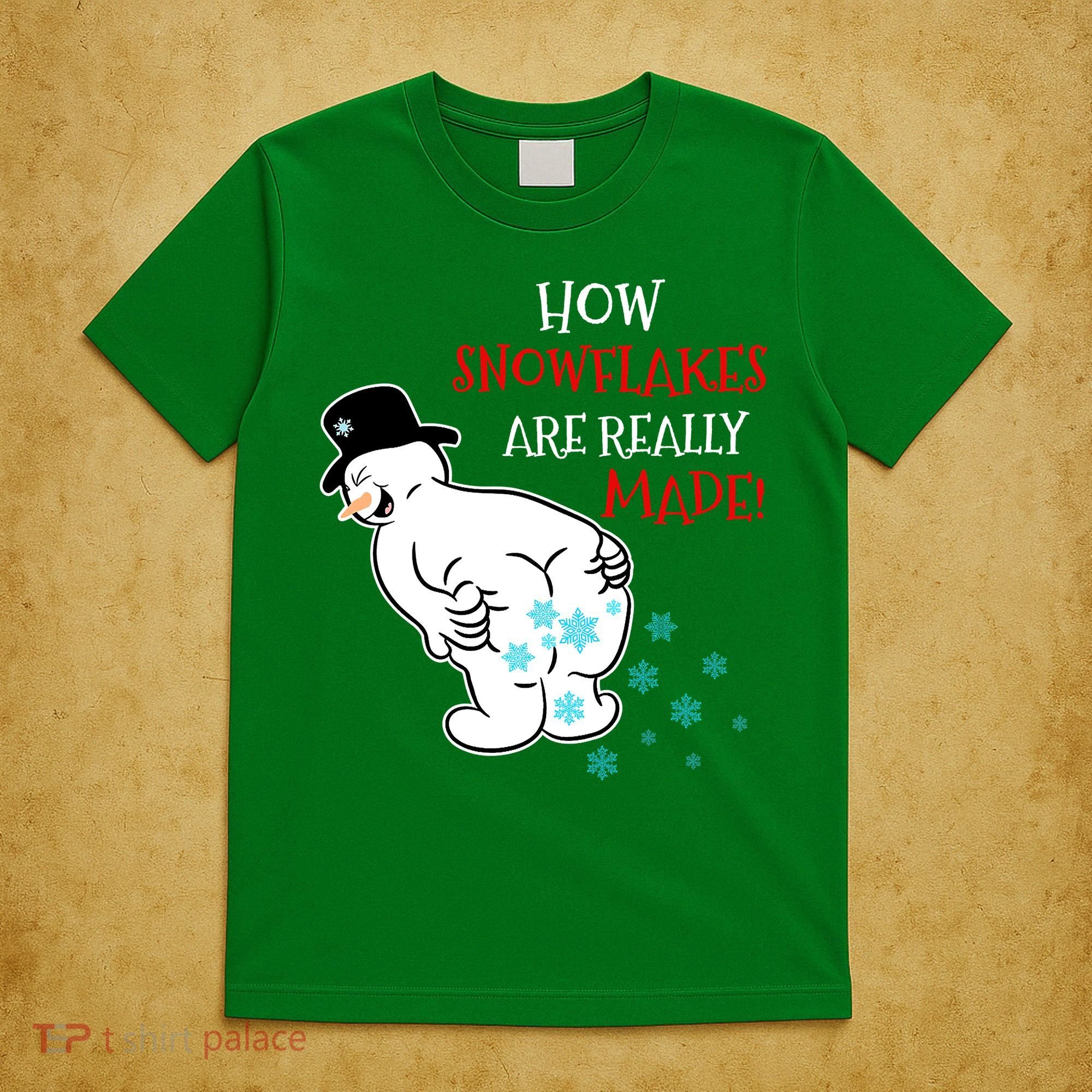 Funny Snowman Poop How Snowflake Are Really Made Christmas T-Shirt