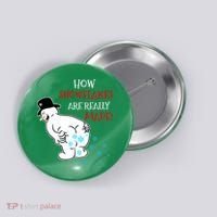 Funny Snowman Poop How Snowflake Are Really Made Christmas Button thumb 0