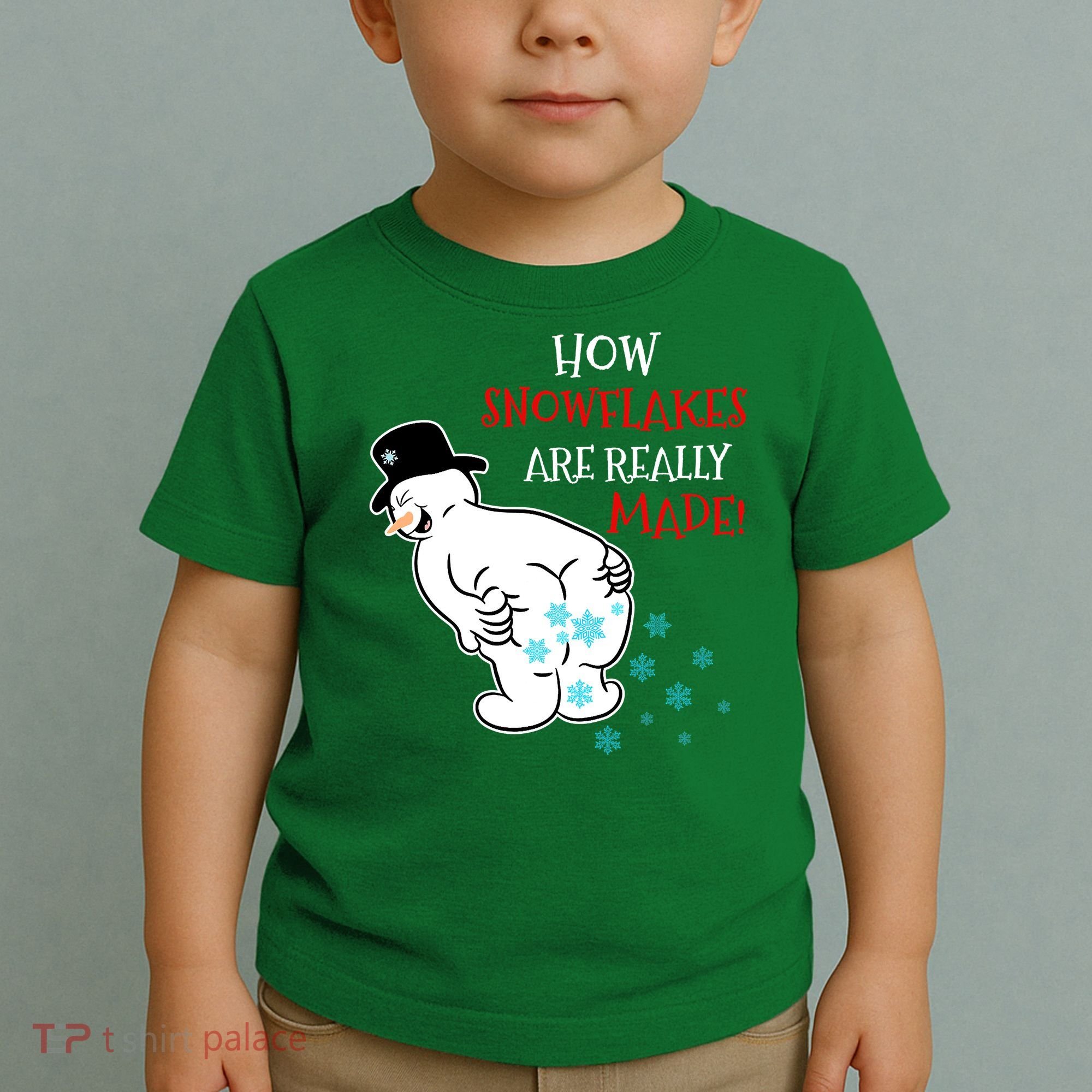 Funny Snowman Poop How Snowflake Are Really Made Christmas Toddler T-Shirt