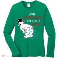 Funny Snowman Poop How Snowflake Are Really Made Christmas Women's Long Sleeve Shirt thumb 0