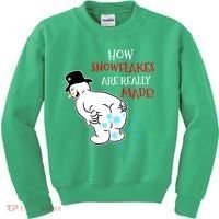 Funny Snowman Poop How Snowflake Are Really Made Christmas Kids Sweatshirt thumb 0