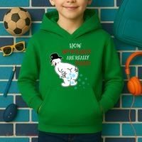 Funny Snowman Poop How Snowflake Are Really Made Christmas Kids Hoodie thumb 2