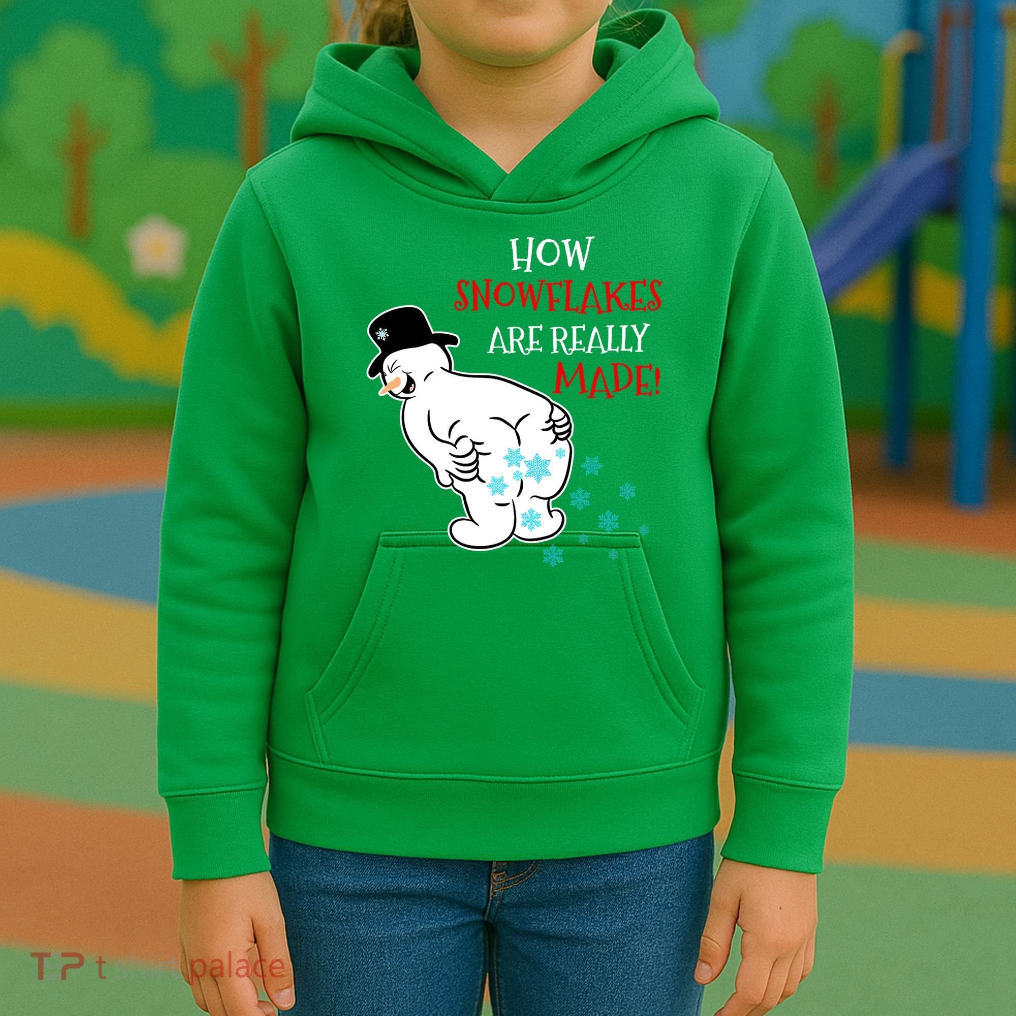 Funny Snowman Poop How Snowflake Are Really Made Christmas Kids Hoodie