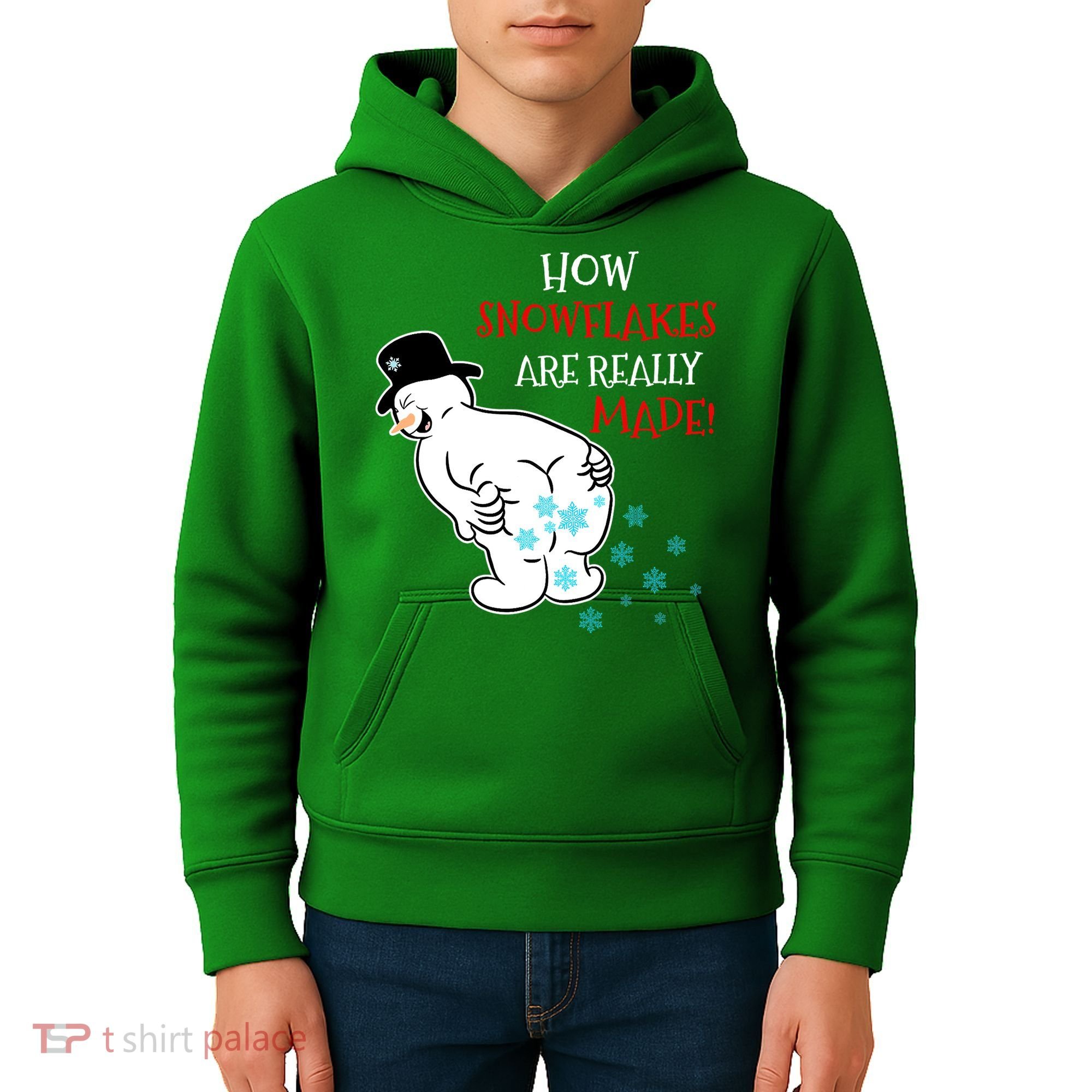 Funny Snowman Poop How Snowflake Are Really Made Christmas Kids Hoodie