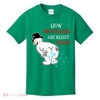 Funny Snowman Poop How Snowflake Are Really Made Christmas Kids T-Shirt thumb 0
