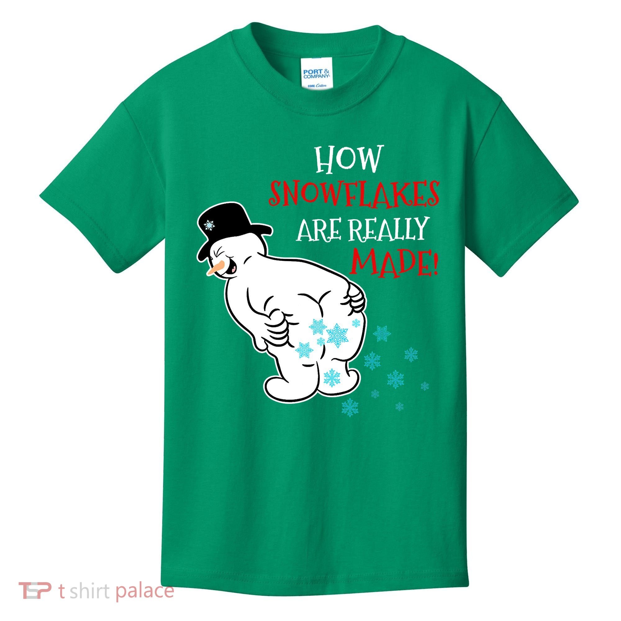 Funny Snowman Poop How Snowflake Are Really Made Christmas Kids T-Shirt